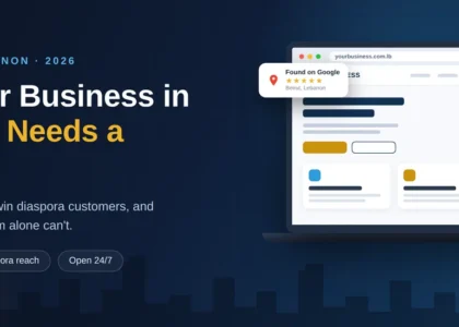 Business website in Lebanon shown on laptop and phone