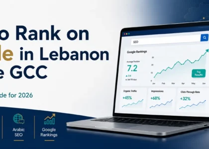 SEO ranking guide for Lebanon and the GCC showing Google analytics, local SEO, and regional search growth